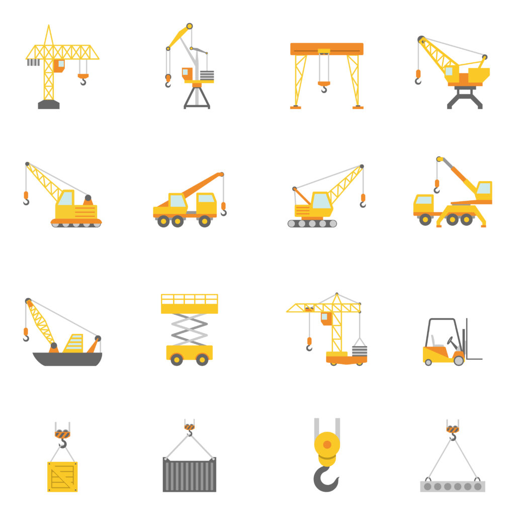 Various elite cranes graphic images vector